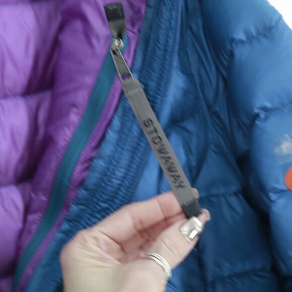L.L. Bean Down Tek Ultra Light 850 Puffer Jacket Womens Large Blue Packable Snow - Picture 9 of 16